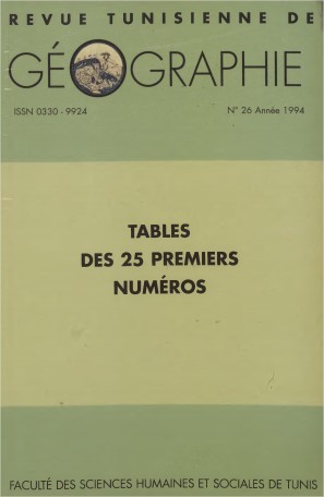 Revue Tunisienne de Géographie N°26