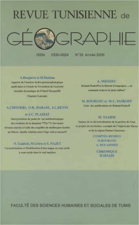 Revue Tunisienne de Géographie N°39